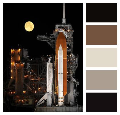 Space Shuttle Rocket Launch Night Image